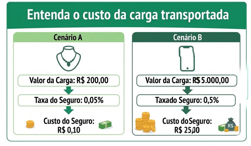 custo da carga transportada