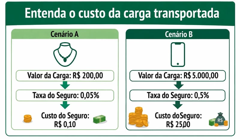 entenda o custo da carga transportada