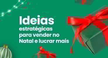 Fundo verde com presentes ilustra ideias para vender no Natal