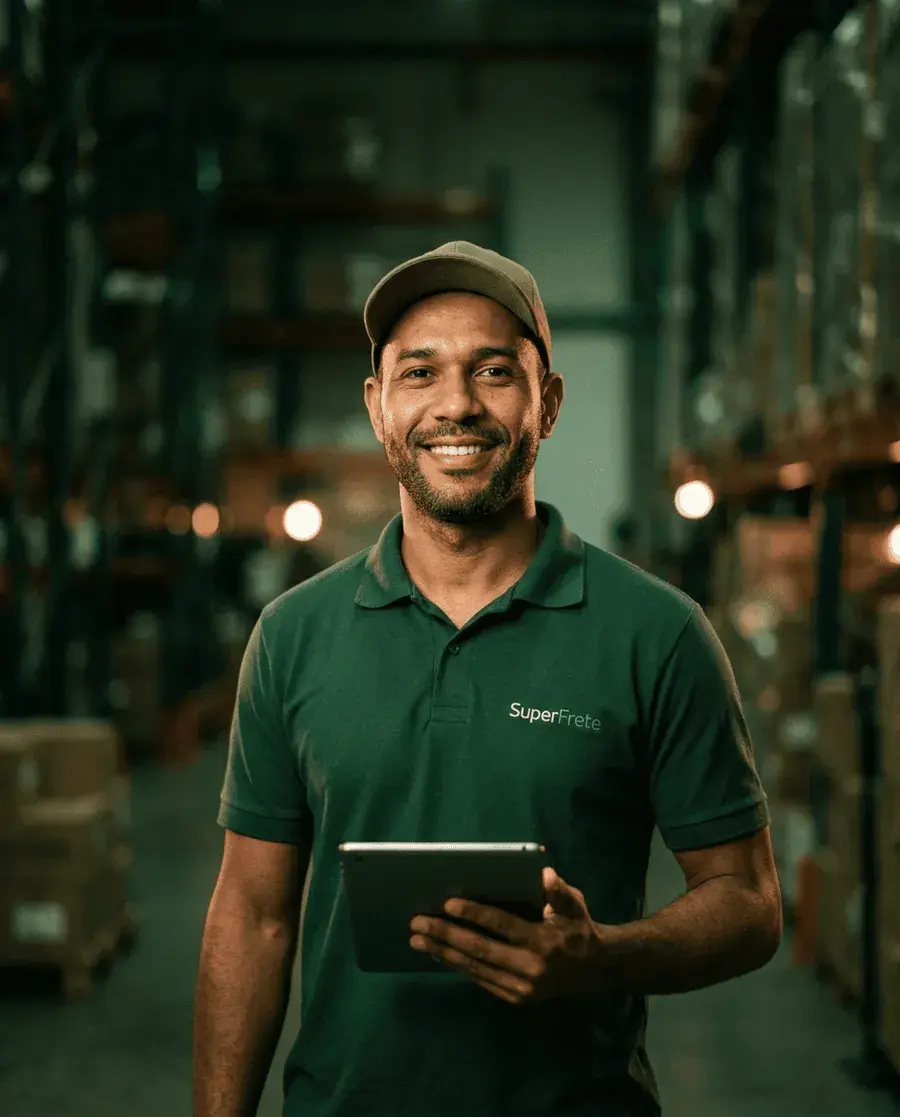 homem negro com camiseta verde SuperFrete