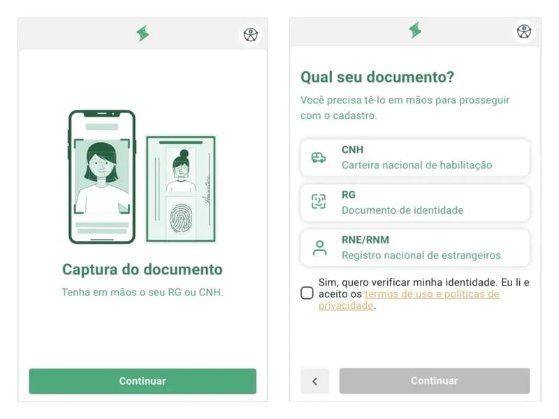 processo de verificação da conta